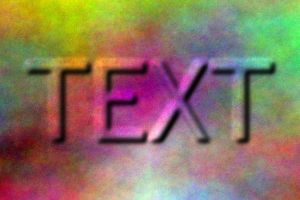 Logo s pseudo 3d efektem textu a pozadím vytvořeným vybraným filtrem