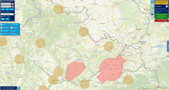 Webová mapová služba http://dronview.ans.cz/ zobrazující bezletové a vyhrazené zóny